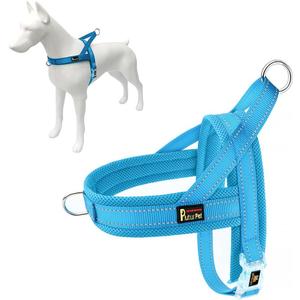 Plutus Pet No Pull Dog Harness with Breathable Mesh Padded, Adjustable Reflective Escape Proof Dog Harness, Quick Fit Dog Vest Harness for Small Medium Large Dogs(S, Cyan) (S: chest 17"-19.7")