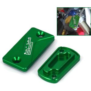 Motorcycle Front And Rear Brake Fluid Reservoir Cover CNC Cap Set Compatible To KX125 KX250 03-08 KX250F 04-18 KX250 19-20 KX450F 06-18 KLX300R 2020 KLX450R 08-15 Dirt Bike Green
