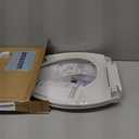 19" Elongated Slow Close Toilet Seat, White Polypropylene Toilet Seat Cover with Never Loosen Durable Lid, Quiet and Easy to Install and Clean