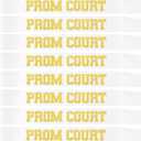 10 Pcs Prom Court Sashes 2026 White with Gold Glitter Letter for School Cosplay Pageants Prom Party Dance Graduation Party Favors (White + Gold)