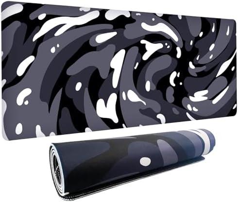 Fluid Pattern XXL Mouse Pad,Super Thick Waterproof Fluid Pattern Large Gaming Mousepad with Stitched Edge,Mouse Computer Desk Accessories,Non-Slip Base Mouse Keyboard Mat 800X400X4mm