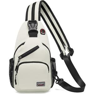 SUIKIHUM Convertible Sling Bags for Women Men, Lightweight Crossbody Backpack Daypack Fit for 11" Tablet for Casual Travel Sport Hiking (White)