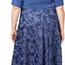 Alex Evenings Women's Tea Length A-line Rosette Dress, 24W