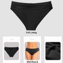Zmart Women Full Coverage Ruched Bikini Bottoms Tummy Control Swim Bottoms Scrunch Ruffle Bathing Suit Bottom (Black, S)