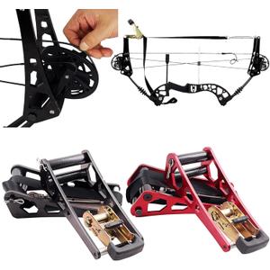 Archery Compound Bow Press, Alumium Alloy Portable Hand Held Replace Bowstrings Tool, Press Ratchet Bow Limbs Open Accessories for Compound Bow & Crossbow (Black)