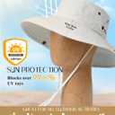 FURTALK Sun Hats for Women Ponytail UPF 80+ Beach Summer Hat Wide Brim Packable Cowboy Hat (One Size, Light Grey)