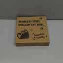 Petdream 2-Pack Stainless Steel Cat Food Bowls, Shallow Whisker-Friendly Non-Slip Silicone Base Metal Dishes, Easy to Clean Indoor Water Flat Plates for Cat, Kitten, Small Dog (5.9")