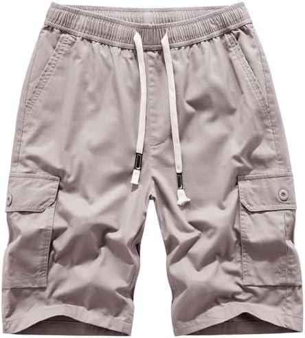 Msmsse Men's Cargo Shorts Elastic Waist Drawstring Summer Casual Cotton Work Athletic Shorts, US 34