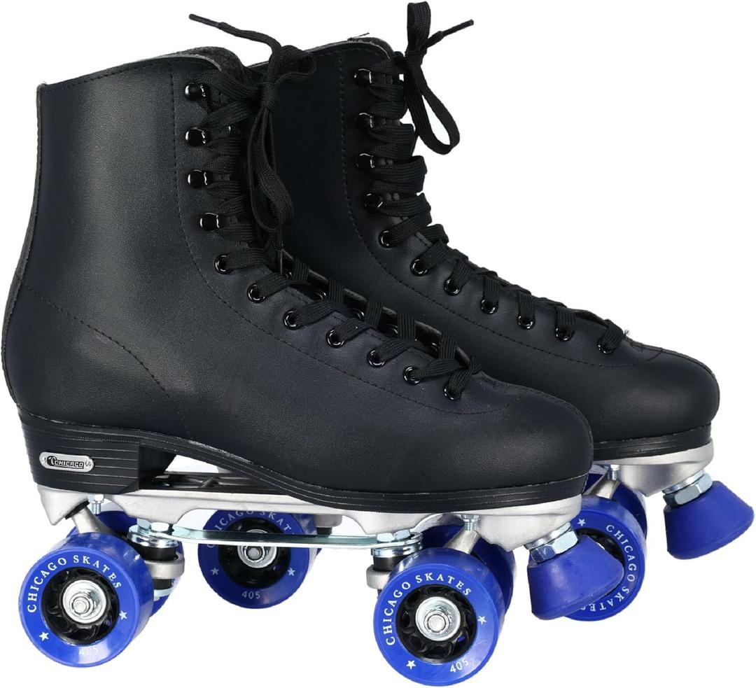 CHICAGO Skates Premium Black Quad Roller Skates for Boys and Men Beginners Classic Adjustable High-Top Design for Indoor or Outdoor Skates and Roller Derby (9)