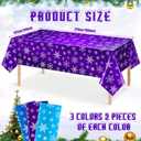 6Pcs Winter Snowflake Princess Party Tablecloths Decorations,Plastic Purple Blue Snowflake Table Cover Disposable Rectangle Table Cloth for Girls Birthday Holiday Winter Party Supplies,54x108 Inch
