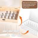 Piping Tip Organizer, Equipped with 200 Pcs of Cake Flower Nails, Holds 60 Piping Tips, Cake Decorating Tools, Baking Tools, Cake Decorating Tips Storage Box Made with Wood