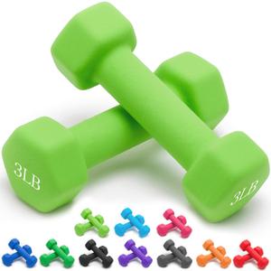 Portzon Weights Dumbbells 10 Colors Options Compatible with Set of 2 Neoprene Dumbbells Set,1-15 LB, Anti-Slip, Anti-roll, Hex Shape for Shoulder,Neck, and Hand Training for Seniors (Green)