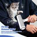 Roller Pet Hair Remover Reusable Lint Roller for Dog & Cat Hair on Furniture, Couch, Carpet, Rugs, Bedding & Car Portable, Eco-Friendly (White Gray)