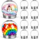 DOITOOL 12 Pack Plastic Snow Globe 2.55 Inch Fillable Snowglobes with Screw off Cap, Clear Empty Snow Globes Jars Ornaments for DIY Crafts, Christmas Party Decoration, 150ml