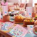 123Pcs Mermaid Birthday Party Decorations Set Mermaid Party Supplies Includes Plates, Napkin, Fork, Cup, Tablecloth, Banner for Baby Shower Ocean Birthday Party Decorations, Serves 24