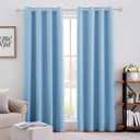 HOMEIDEAS Baby Blue Blackout Curtains 52 X 84 Inch Bedroom Curtains 2 Panels Room Darkening Curtains/Drapes, Soundproof Thermal Grommet Window Curtains for Living Room
