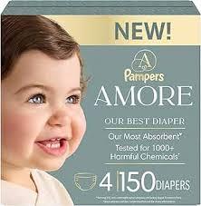 Pampers AMORE, Size 4, Our Best Diaper, 1 Pack (Count of 150) 3PCS