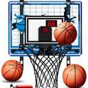 Indoor Mini Basketball Hoop, Over The Door Basketball Hoop With Height Adjustment, Electronic Scoreboard, Remote Control, Upgrade 3 Modes Games Sport Toys Birthday Gifts for Kids 5-10+ Years Old