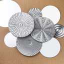 Blulu 9 Pcs Silver Mirror Wall Decor Metal Round Home Art Decor Decorative Modern Circle Mirror Wall Art Sculpture Hanging Decorations for Home Living Room Office