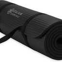 Gaiam Yoga Mat, Pilates & Exercise Mat, Thick 2/5" (10mm) Workout Mat with Easy-Cinch Carrying Strap for Home & Gym Workouts (Black)
