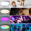 Smart Ceiling Light with Remote Control - 15Inch 38W Flush Mount Ceiling Light, RGB Color Changing Ambient Light for Bedroom, Kitchen, Dining Room, Basements
