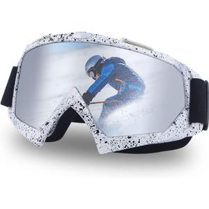 OTG Ski Goggles Over Glasses,Snow/Snowboard Goggles for Men, Women UV Protection Foam Anti-Scratch Dustproof Winter (Silver Lenses)