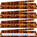 4 Pack Tortoise Shell Straight Mahjong Tile Racks Set with Magnetic Pushers, 18.5 Inch Acrylic Mahjong Racks for Tiles Holders Acrylic Mah Jong Accessories, Fits All Tile Sets