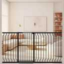 WAOWAO 40.55" Extra Tall Baby Dog Pet Gate 57.48-74.4" Wide Indoor Black | Extra-Tall,Extra-Wide,Pressure/Hardware Mount,More Durable Safety,One-Hand Walk Through,for Indoor,Doorways,Kitchen,Stairs