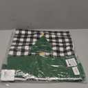 SARO LIFESTYLE Merry Martinique Collection Christmas Tree Design Buffalo Plaid Table Runner, 16" x 72", Green