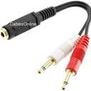 CablesOnline, 6-inch 3.5mm Stereo Female to Dual 3.5mm Mono Male Left/Right Adapter Cable, AV-Y16