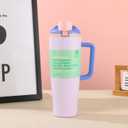 Insulated Stainless Steel 40oz Tumbler with Handle & Built-In Flip Straw | Leak-Proof, BPA-Free Water Bottle for School, Sports & Travel (light purple)