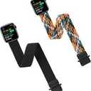 Ankle Stretchy Loop Band Compatible with Apple Watch 49mm 45mm 44mm 42mm 41mm 40mm 38mm for Women and men, Adjustable Magnetic Braided Armband for iWatch Ultra SE Series 9/8/7/6/5/4/3/2/1