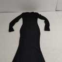 REORIA Women's Sexy Casual Crew Neck Lounge Slimming Long Dress Elegant Wedding Guest Long Sleeve Ribbed Bodycon Maxi Dresses Black X-Small