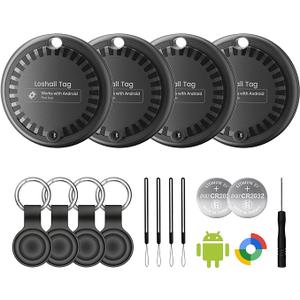 Air Tags for Android,Air Tags-4 Pack Android,2 Year Battery Life,Air Tracker Tags with 4 Case,Google Find Trackers for Google'S Find Hub App,IP65 Waterproof Luggage Tracker for Keys