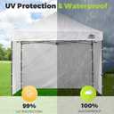 Instant Canopy Sidewalls for 10x10 Pop Up Canopy Tent, 300D Waterproof Material for Outdoor Events, Vendor Booths, and Privacy (Sidewalls Only) (White, 10x10ft)
