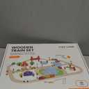 Tiny Land 110PCS Wooden Train Set  Toy Train with Tracks for Kids Ages 3-7, Compatible with Major Brands, Ideal Railway Playset for Boys and Girls, Great Birthday