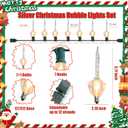 Christmas Bubble Lights Set, 11Ft Vintage Bubble Light String with 8 Clear Bubble Fluids with Silver Glitter Bulbs(1 Spare), UL Listed for Holiday Party House Christmas Celebrations Decor, Green Wire