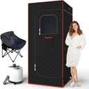 Portable Sauna Box, Portable Sauna for Home with 3L Steamer, Remote Control, Folding Chair and Mat, Full Size Personal Sauna Tent for Relaxation