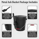 Home-Complete 4.75 Gallon Black Ash Bucket with Lid and Shovel-Essential Tools for Fireplaces, Fire Pits, Wood Burning Stoves-Hearth Accessories