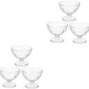 Gadpiparty 6pcs Transparent Footed Dessert Bowls for Ice Cream Fruits Salad Serving Elegant Kitchen Tableware for Parties Weddings Special Occasions