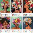 Dinifee 6 Pack Pre Drawn Canvas for Painting Pre Printed Canvas Kit 8 x 10 Inch Stretched Cotton Paint and Sip Set for Adults Couple Party Date Night(Gorgeous Lady)