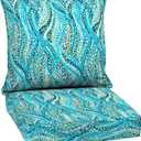 Arden Outdoor Deep Seat Cushion Set, 24 in x 24 in, Weather-Proof, Rain-Proof, Fade Resistant Patio Cushion for Chair, Sofa, and Couch Teal Ariel, 1 Pack