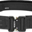 MOZETO Molle Battle Belt, 2" Battle Belts Tactical War Combat Quick Release Law Enforcement Duty Belts for Men (Medium, Black)