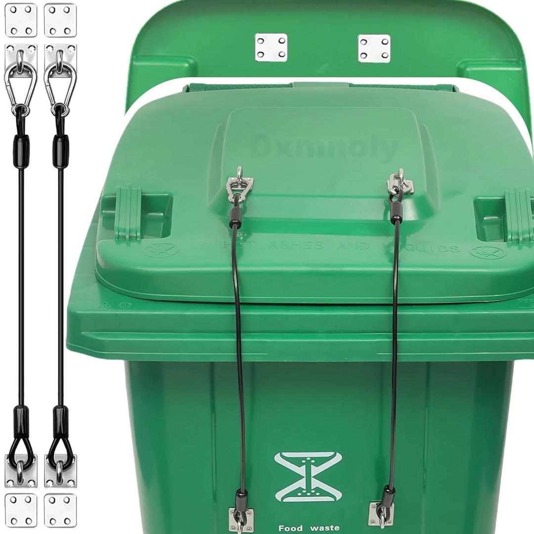Trash Can Locks Garbage Can Lid Locks for Animals, Bear Raccoon Squirrel Dog Proof Trash Can Lock, Weather-resistant Universal Trash Bin lock for Outdoor Trash Cans with Stainless Steel Hasps, 1 PC