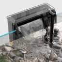 Aquarium Filter, Quiet Hang On 5-Stage Filtration for 20-50Gal Fish Tank, Adjustable Flow Waterful Filter for Small & Medium Freshwater and Saltwater with Skimmer,10W,260GPH