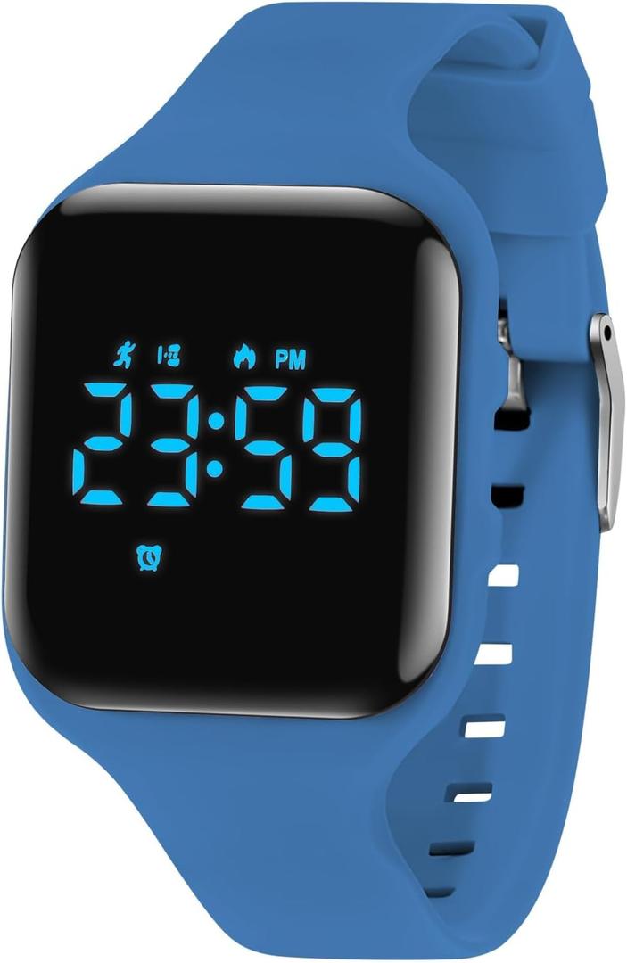 Kids Watches for Girls Boys Digital Sport Watch with Step Counter Pedometer Vibration Alarm Clock, No App Waterproof Fitness Tracker Kids Watch Boys Girls Teens Students Ages 5-16 (026-E-SeaBlue)
