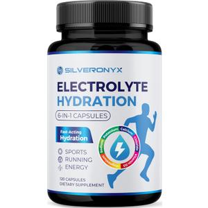 Electrolytes Supplement - Sugar Free, Advanced Hydration Complex with Sodium Chloride, Magnesium, Potassium, Calcium, Vitamin D3 - Best Hydrating Mineral Salt Pills - Vegan & Keto - 120 Capsules, BBD: Nov/05/2027