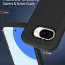 for Pixel 9A Case, 16ft Drop Protection, with Dustproof Port Cover, 3-Layer Shockproof Heavy Duty Phone Case for Google Pixel 9A, Black