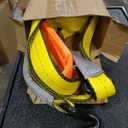 2 Inch x 5 ft Industrial Forklift Battery Lifting Carrying Sling Battery Carrier Lifter Strap with Hook 12 Inch Lift Round Ring with Protector Pad Heavy Duty for Industry Factory