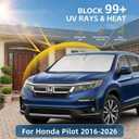 Windshield Sun Shade for Honda Pilot 2016-2024 2025 2026 Sunshade Front Window Shade Custom Fit Pilot Accessories Sun Visor Foldable Shade Blocks UV Rays Accessories
